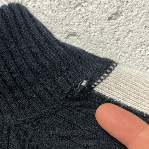 *Ralph Lauren Polo Jeans Cardigan Sweater Zip Navy Blue White Cable Knit Pockets - Picture 6 of 8